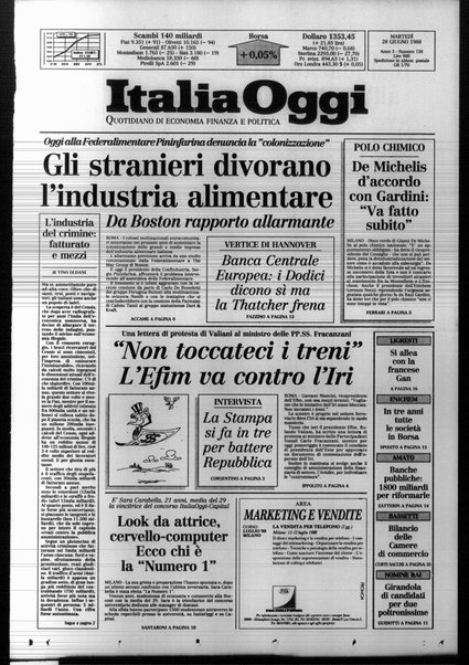 Italia oggi : quotidiano di economia finanza e politica